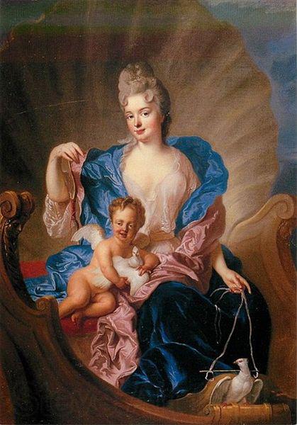 Francois de Troy Portrait of Countess of Cosel with son as Cupido. Germany oil painting art